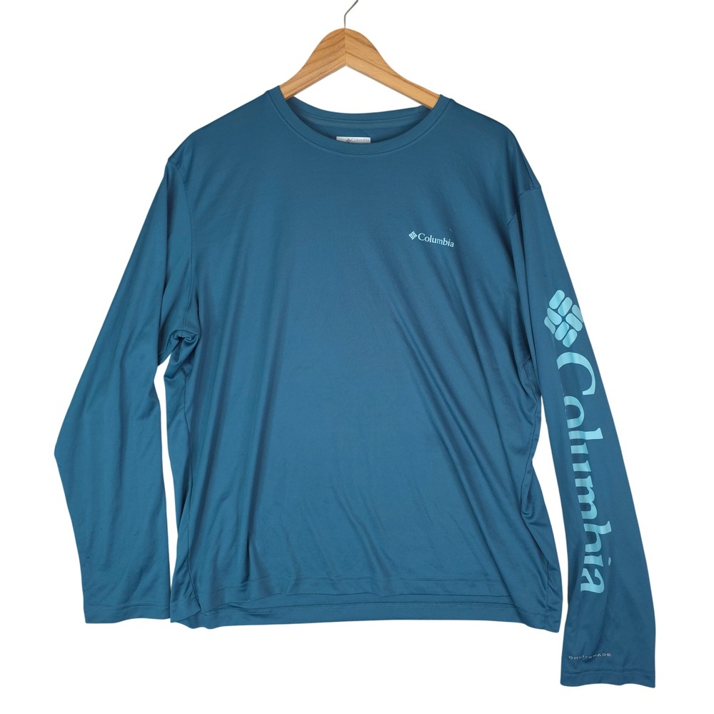 Columbia Long Sleeve Shirt Mens Large Blue Omni-Shade Performance Gorpcore